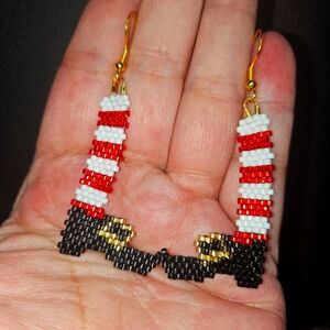 Handmade Beaded Halloween Witch Britches Earrings